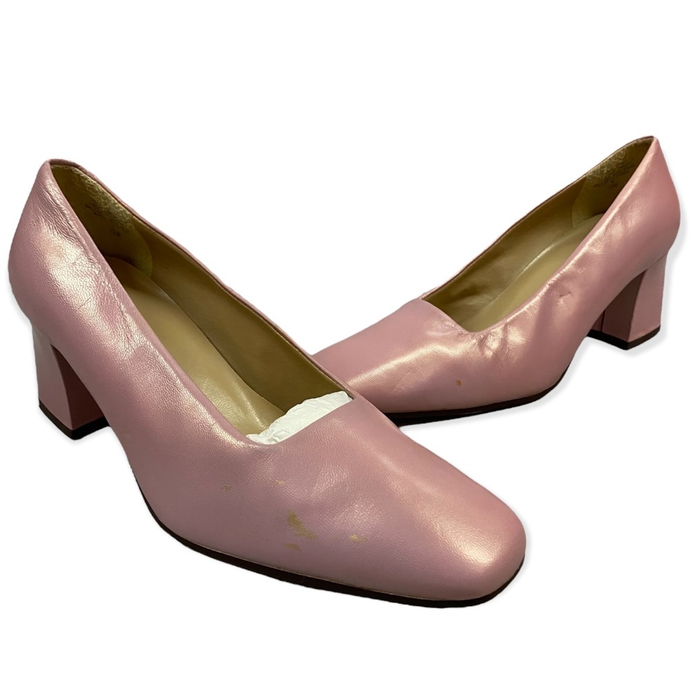 Bandolino - Leather - Light Pink - Square Toe Low Heels - Size 7.5